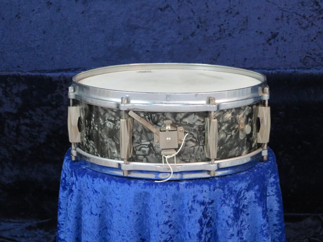 Walberg and Auge 5 x 14 Black Diamond Wood Snare Drum 1950's Serial #isi9322