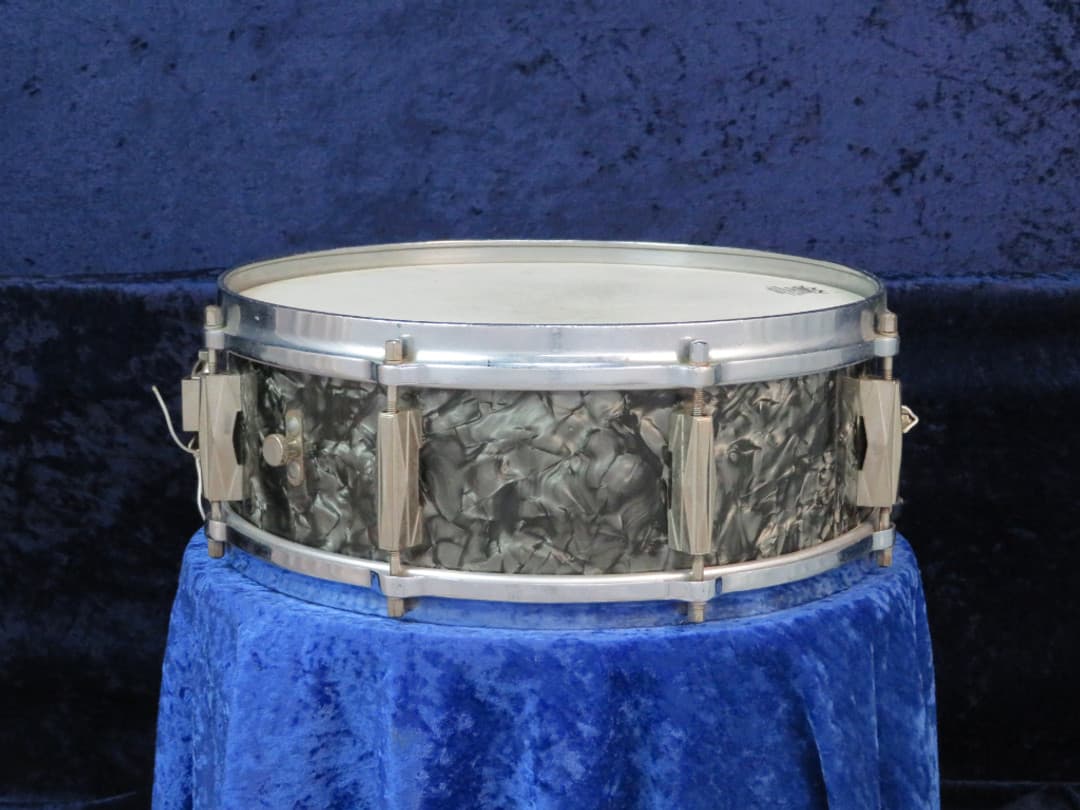 Walberg and Auge 5 x 14 Black Diamond Wood Snare Drum 1950's Serial #isi9322
