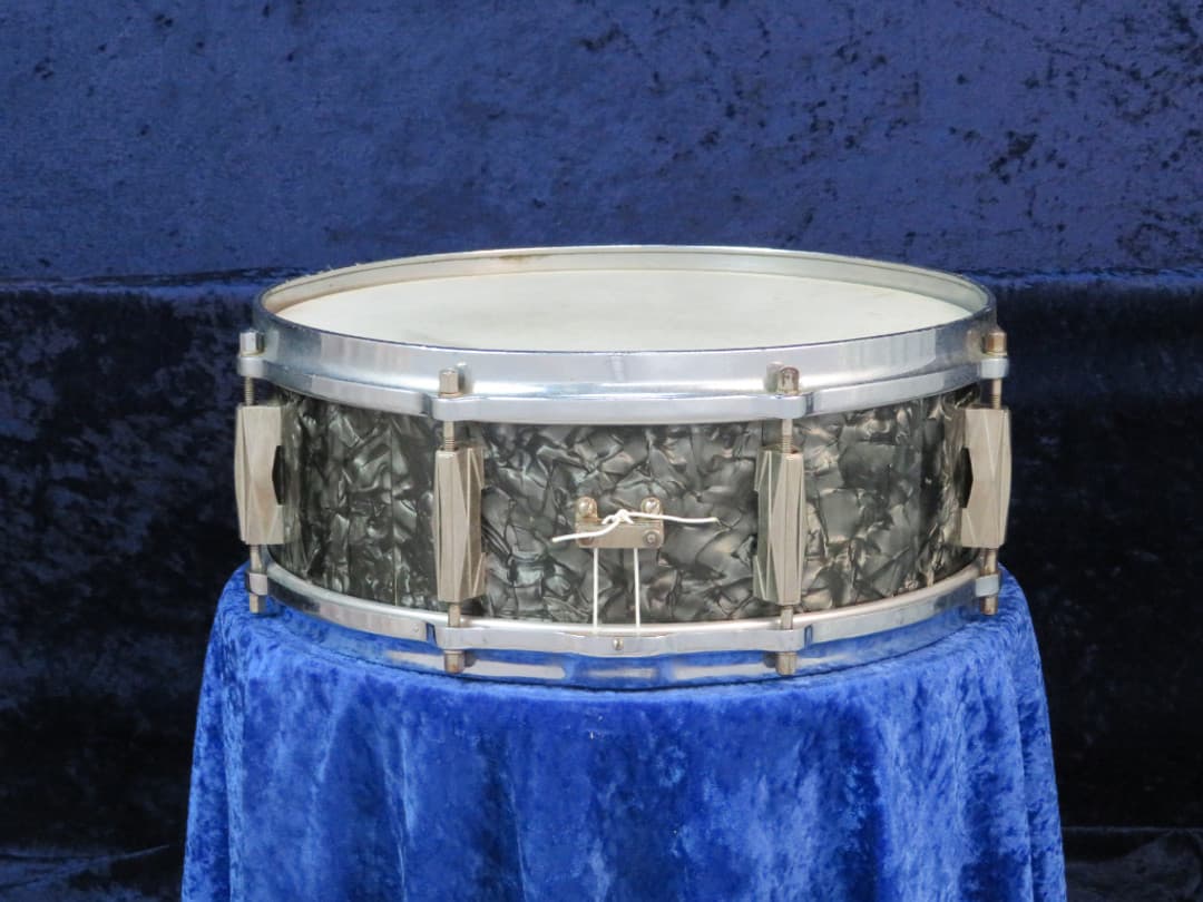 Walberg and Auge 5 x 14 Black Diamond Wood Snare Drum 1950's Serial #isi9322