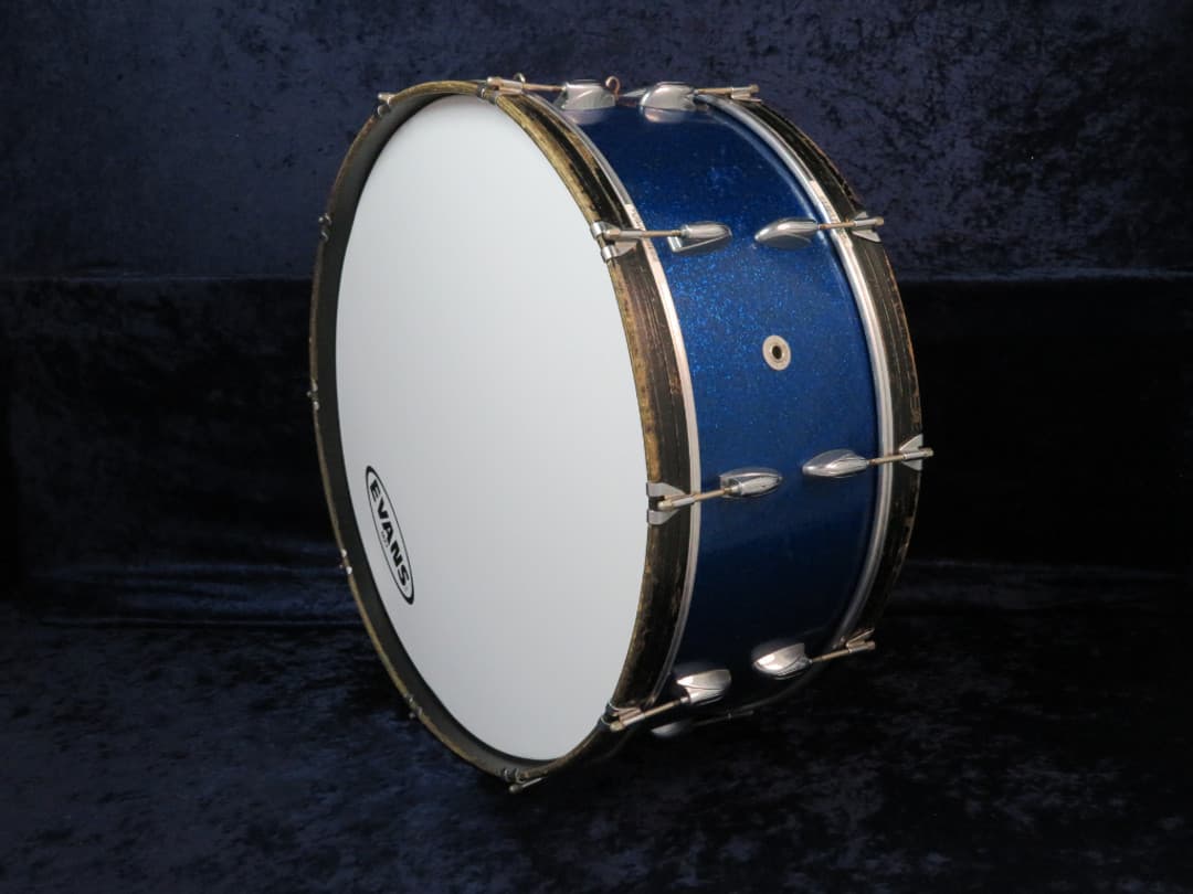 Walberg and Auge Perfection 10 x 26 Sparkling Blue Pearl Wood Bass Drum 1968 Serial #RGB9-68