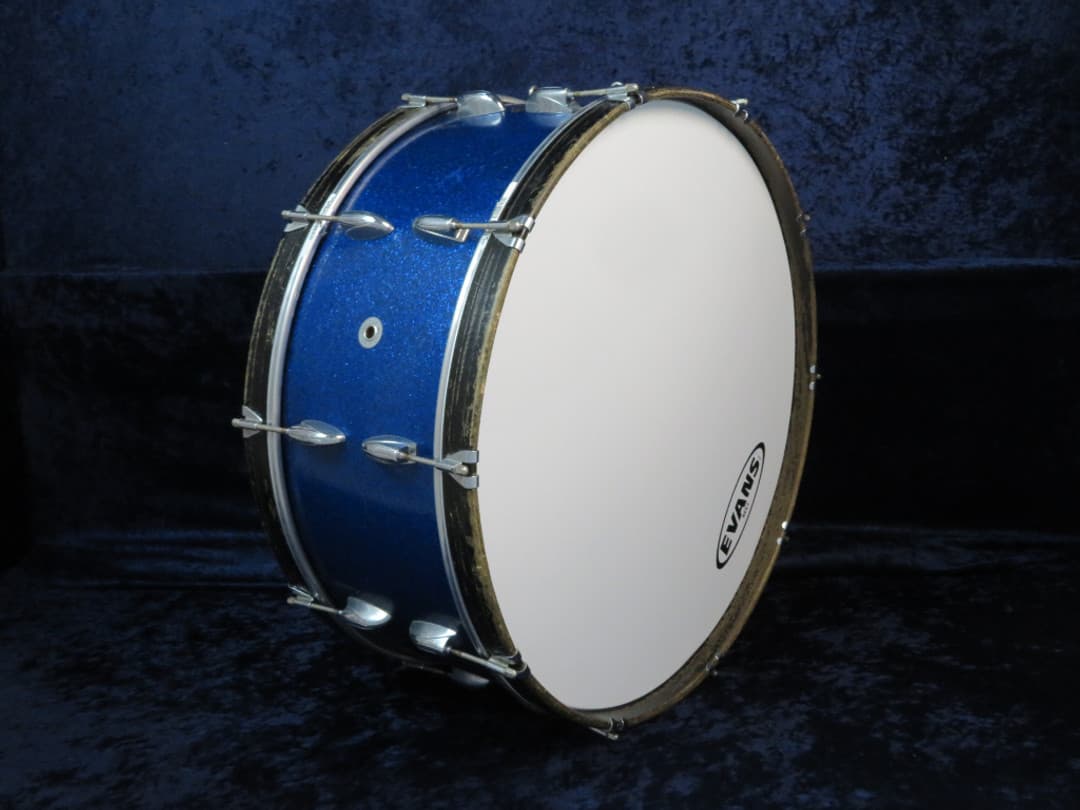 Walberg and Auge Perfection 10 x 26 Sparkling Blue Pearl Wood Bass Drum 1968 Serial #RGB9-68