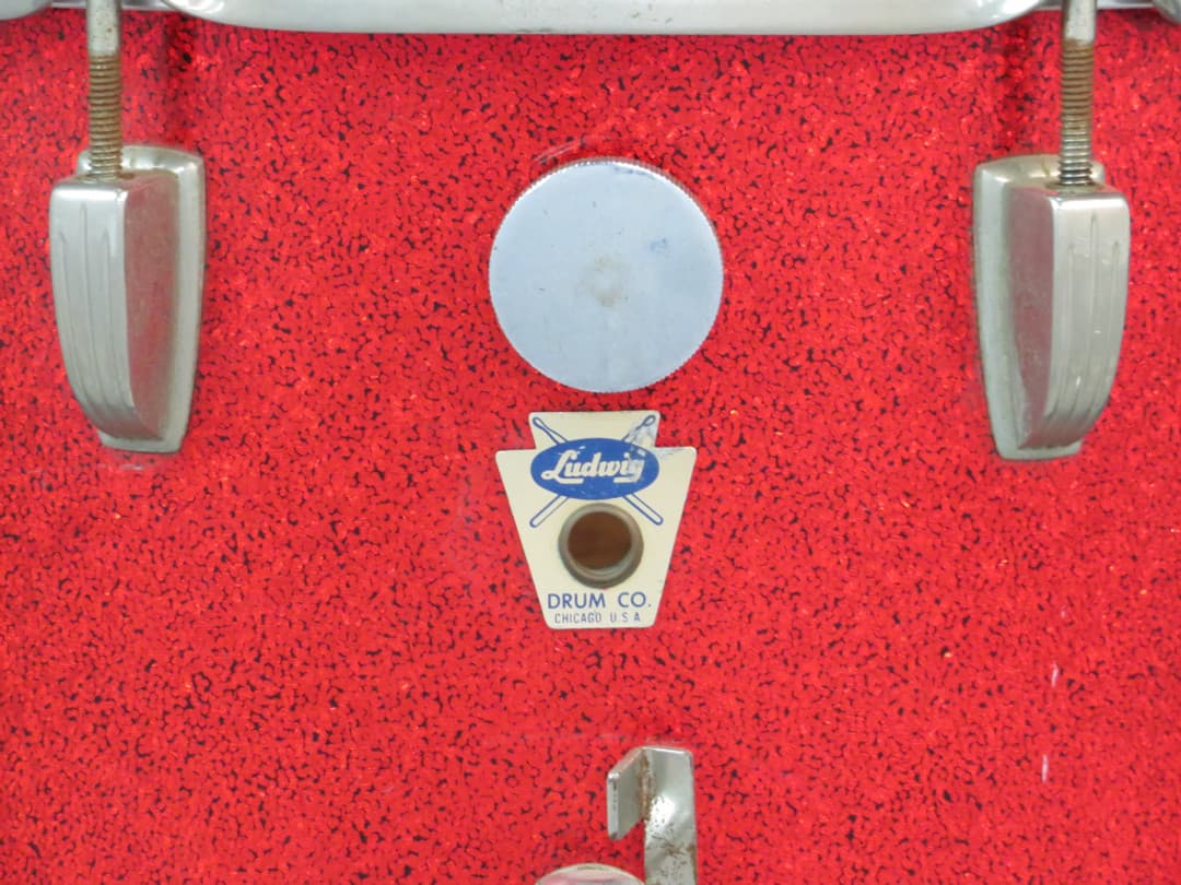 Ludwig Buddy Rich Era 10 x 14 Sparkling Red Pearl Wood Marching Snare Drum 1960 Serial #isi9367