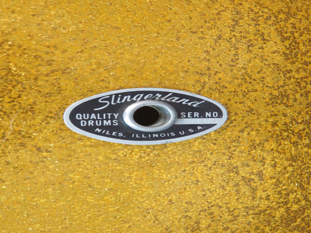 Slingerland Pair of 10 x 26 Sparkling Orange Pearl Wood Bass Drums Serial #246944 and Serial #253875