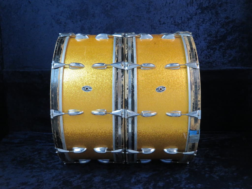 Slingerland Pair of 10 x 26 Sparkling Orange Pearl Wood Bass Drums Serial #246944 and Serial #253875