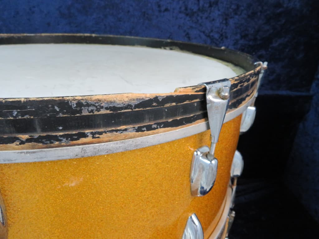 Slingerland Pair of 10 x 26 Sparkling Orange Pearl Wood Bass Drums Serial #246944 and Serial #253875