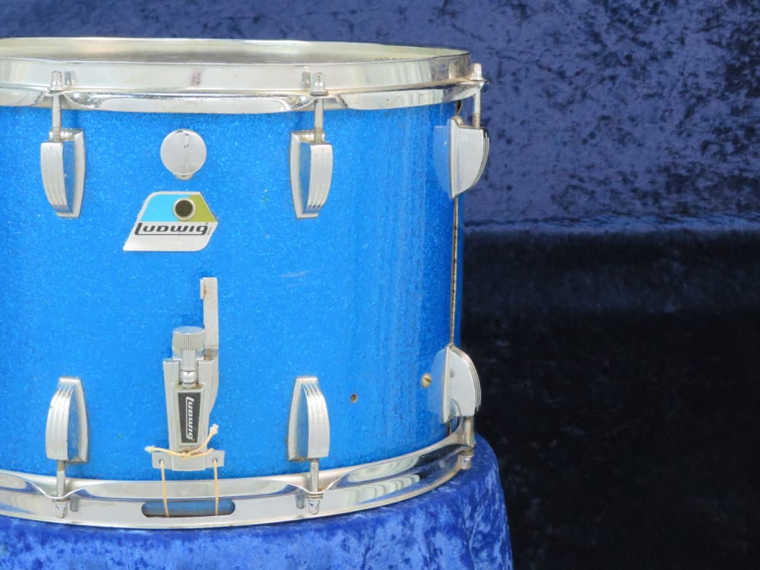 Ludwig Kick 10 x 14 Sparkling Blue Pearl Wood Marching Snare Drum Serial #1237736