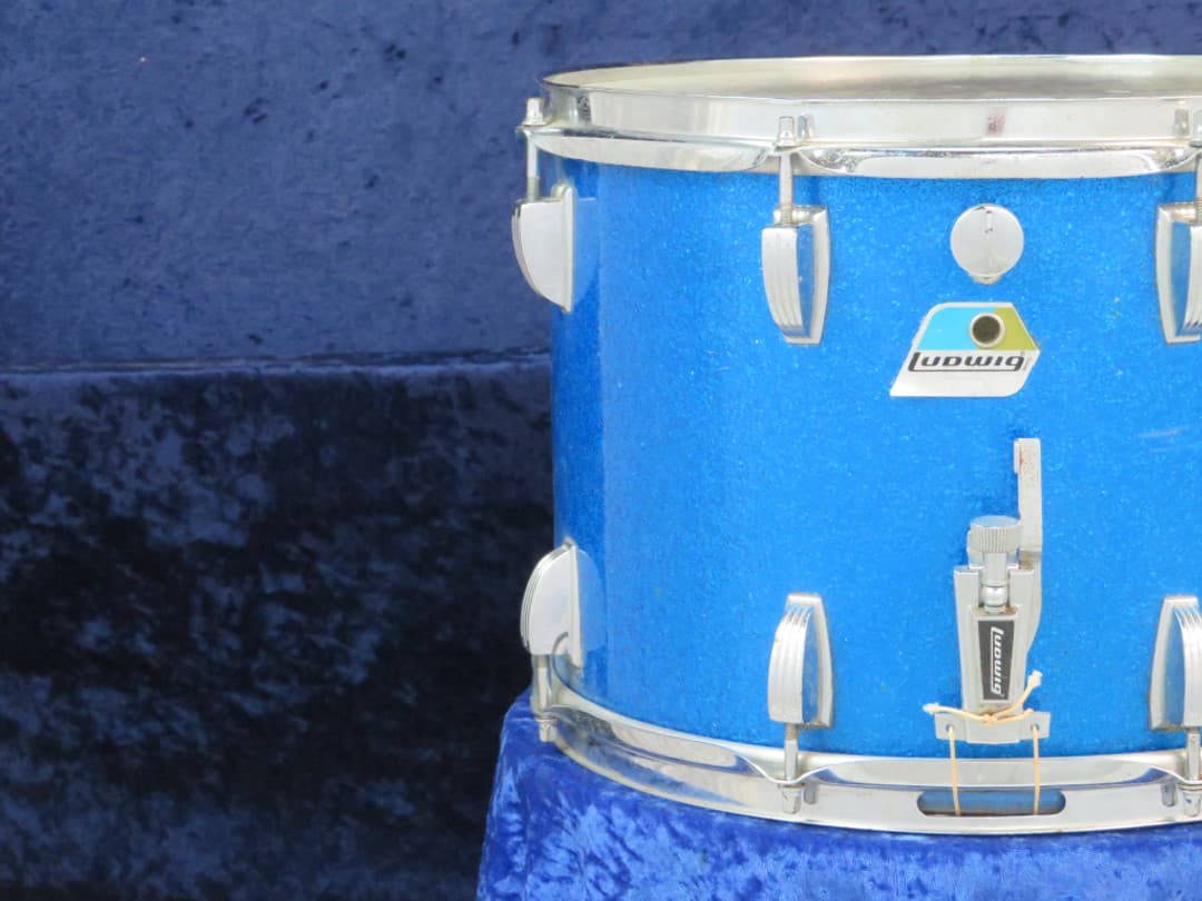 Ludwig Kick 10 x 14 Sparkling Blue Pearl Wood Marching Snare Drum Serial #1237736