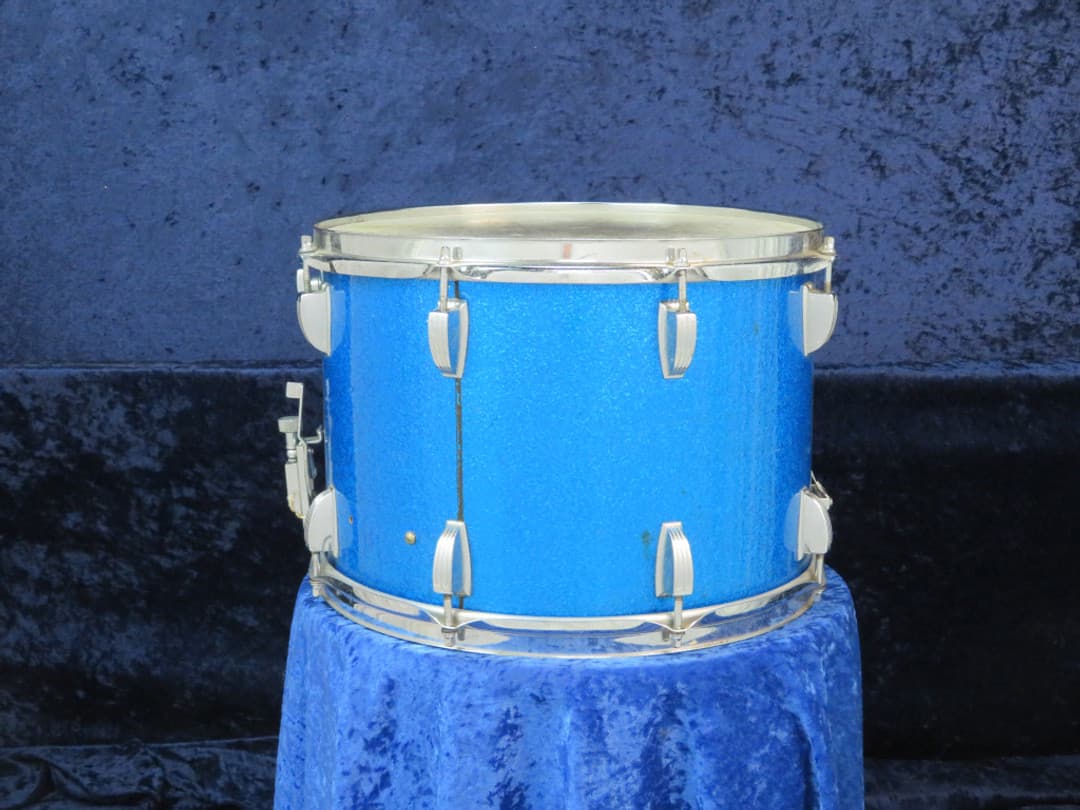 Ludwig Kick 10 x 14 Sparkling Blue Pearl Wood Marching Snare Drum Serial #1237736