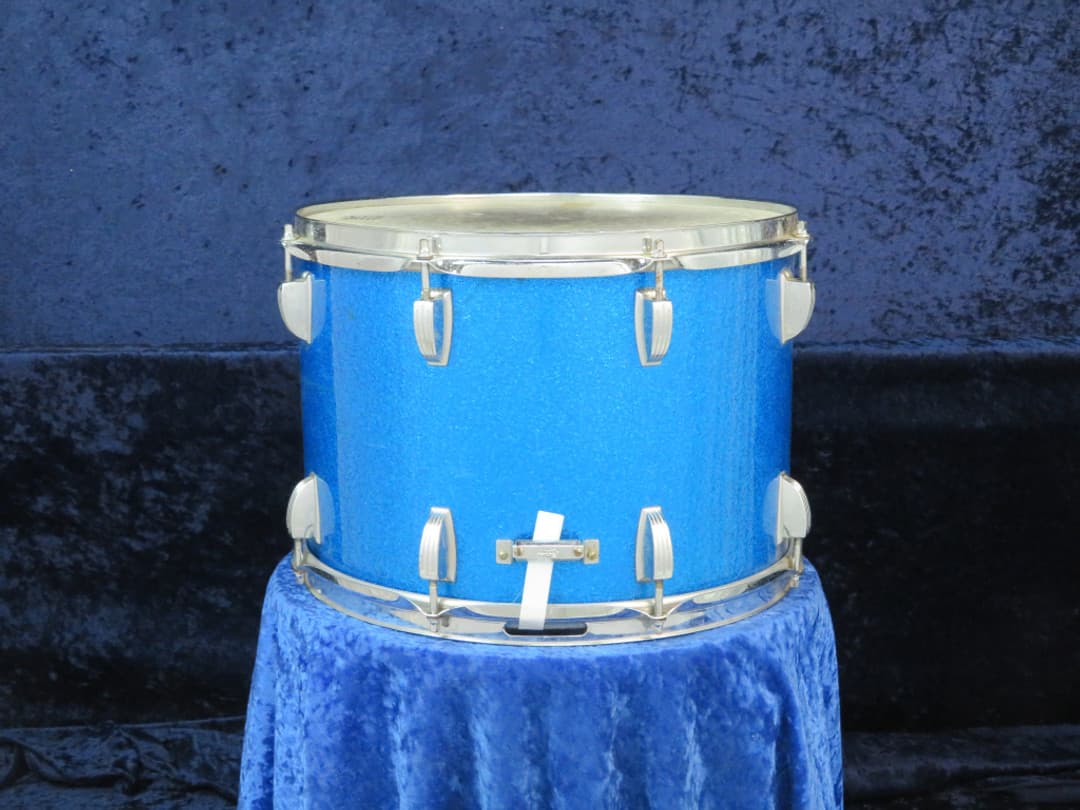 Ludwig Kick 10 x 14 Sparkling Blue Pearl Wood Marching Snare Drum Serial #1237736