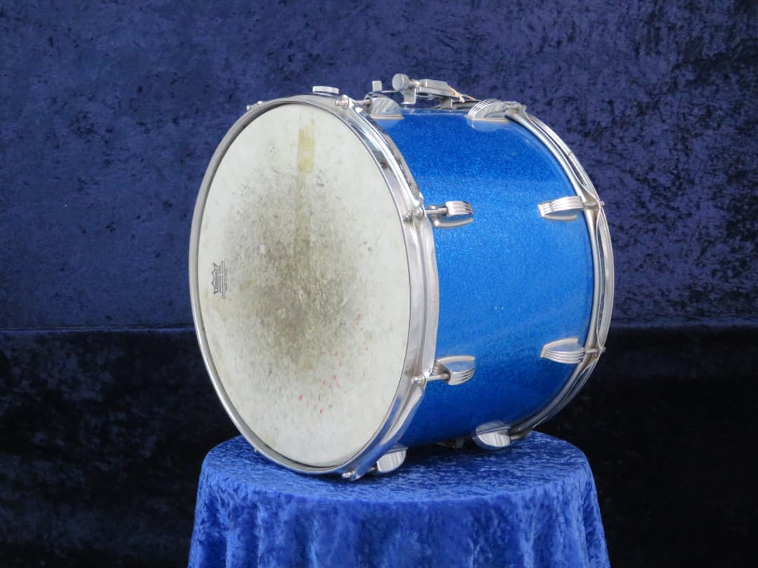 Ludwig Kick 10 x 14 Sparkling Blue Pearl Wood Marching Snare Drum Serial #1237736