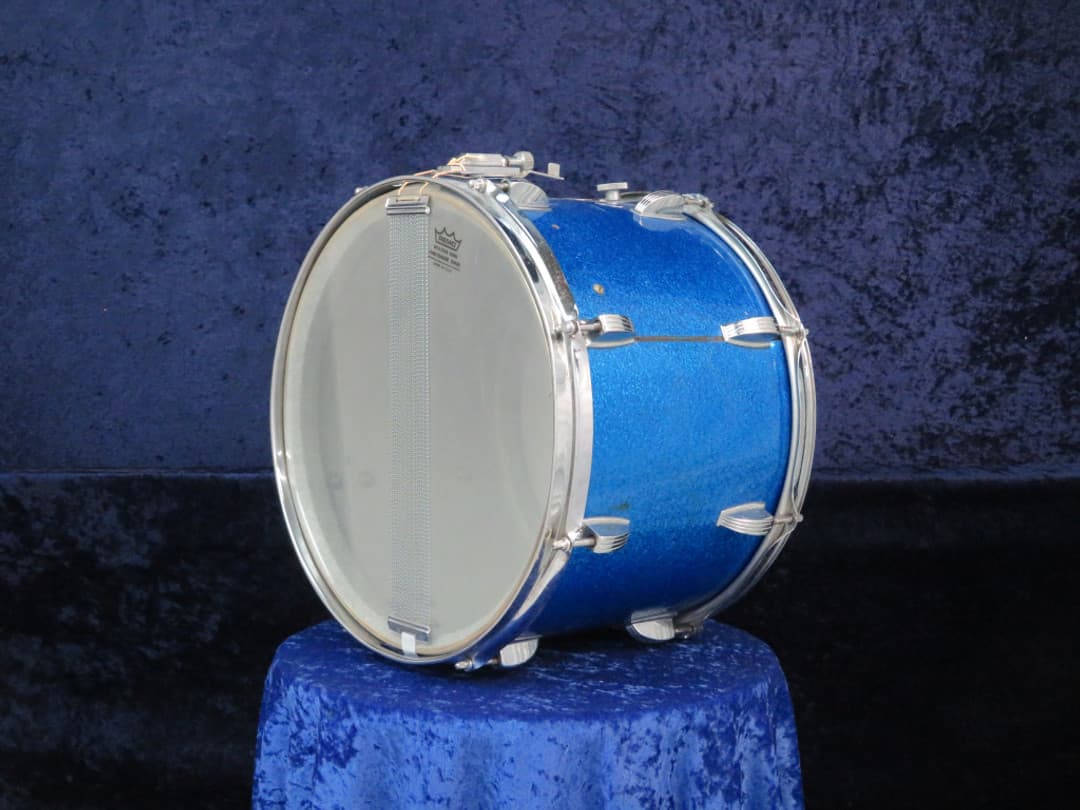 Ludwig Kick 10 x 14 Sparkling Blue Pearl Wood Marching Snare Drum Serial #1237736