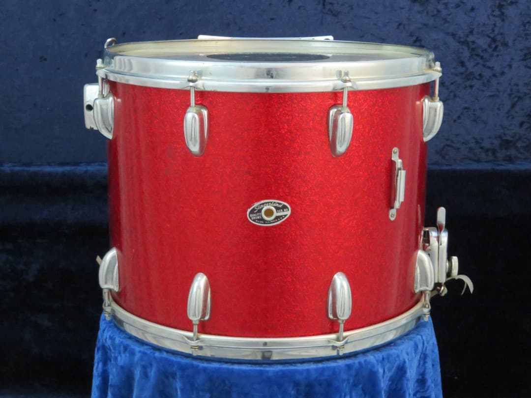 Slingerland 12 x 14 Sparkling Red Pearl Wood Marching Snare Drum 70's Serial #452407 Slingerland 12 x 14 Sparkling Red Pearl Wood Marching Snare Drum 70's Serial #452407