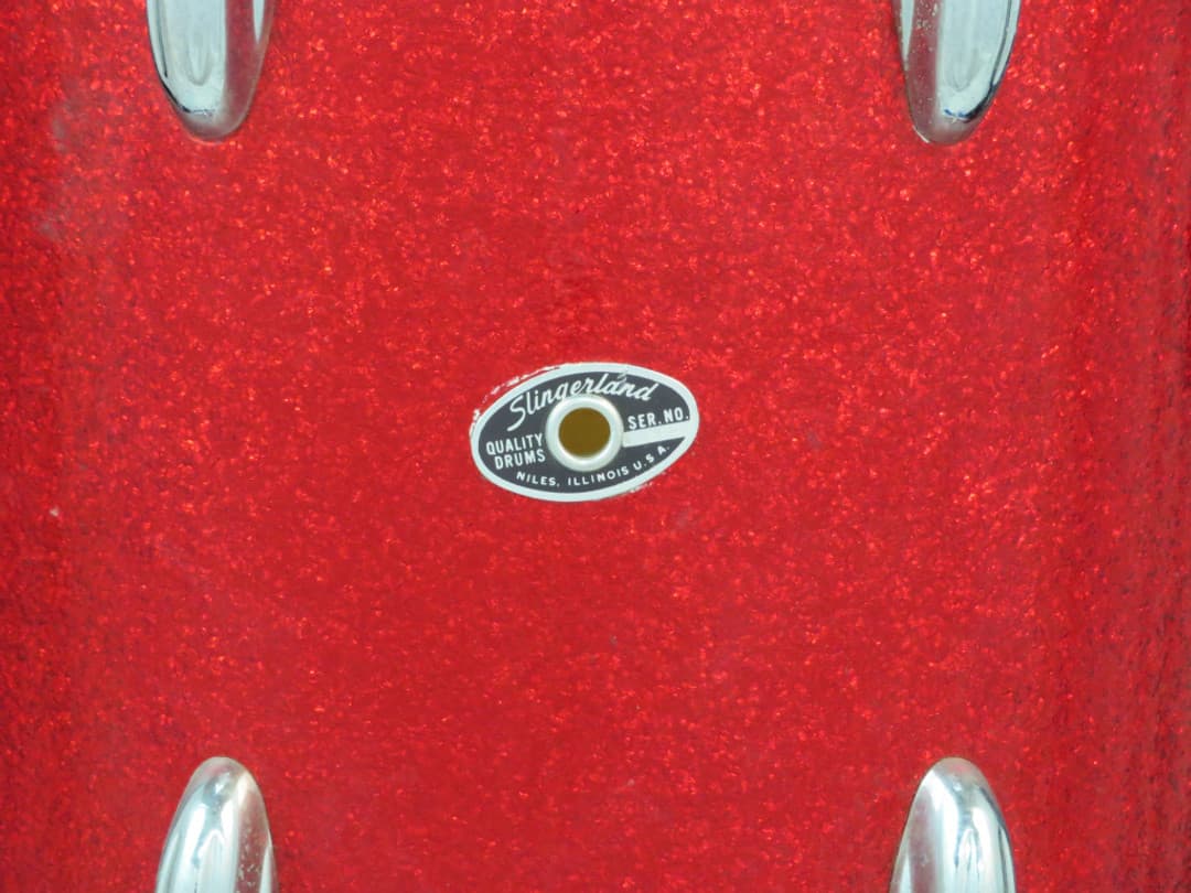 Slingerland 12 x 14 Sparkling Red Pearl Wood Marching Snare Drum 70's Serial #452407