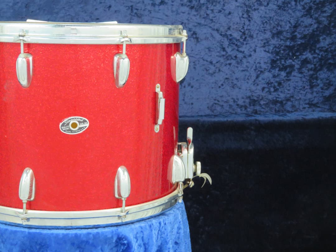 Slingerland 12 x 14 Sparkling Red Pearl Wood Marching Snare Drum 70's Serial #452407