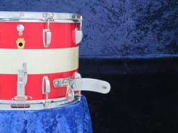 Ludwig Kick 10 x 14 Sparkling Red and Silver Pearl Wood Marching Snare Drum Serial #425455 Ludwig Kick 10 x 14 Sparkling Red and Silver Pearl Wood Marching Snare Drum Serial #425455