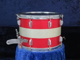 Ludwig Kick 10 x 14 Sparkling Red and Silver Pearl Wood Marching Snare Drum Serial #425455 Ludwig Kick 10 x 14 Sparkling Red and Silver Pearl Wood Marching Snare Drum Serial #425455