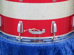 Ludwig Kick 10 x 14 Sparkling Red and Silver Pearl Wood Marching Snare Drum Serial #425455 Ludwig Kick 10 x 14 Sparkling Red and Silver Pearl Wood Marching Snare Drum Serial #425455