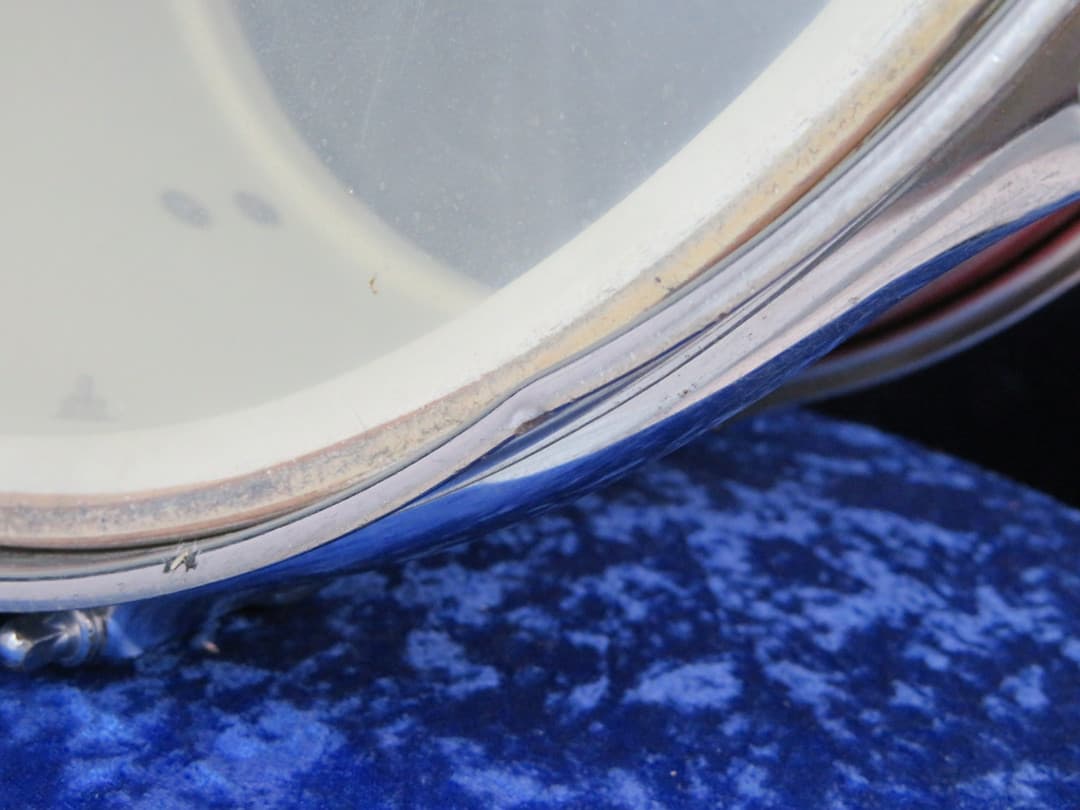 Ludwig Kick 10 x 14 Sparkling Red and Silver Pearl Wood Marching Snare Drum Serial #425455