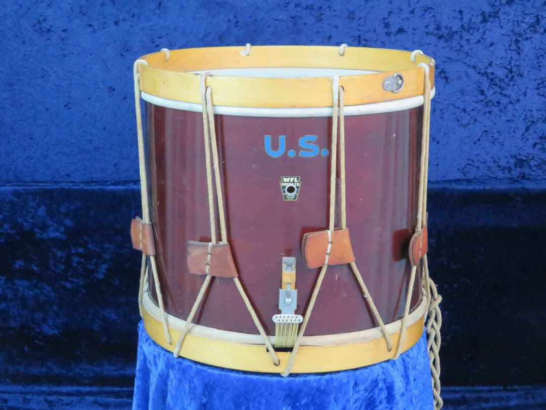 WFL Ludwig Mahogany 12 x 15 Wood Rope Pull Marching Snare Drum 1940's Serial #355 WFL Ludwig Mahogany 12 x 15 Wood Rope Pull Marching Snare Drum 1940's Serial #355