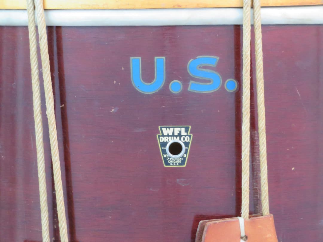 WFL Ludwig Mahogany 12 x 15 Wood Rope Pull Marching Snare Drum 1940's Serial #355