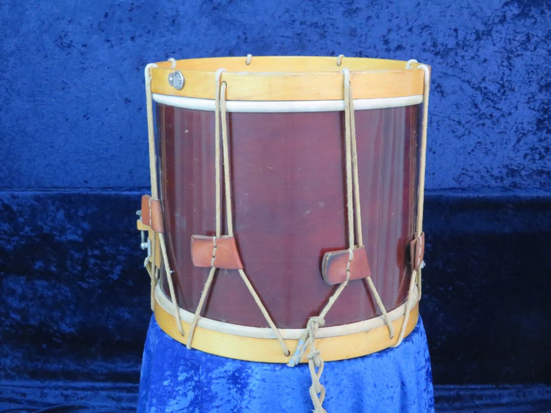 WFL Ludwig Mahogany 12 x 15 Wood Rope Pull Marching Snare Drum 1940's Serial #355