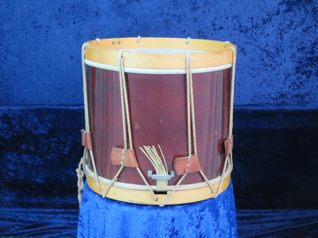 WFL Ludwig Mahogany 12 x 15 Wood Rope Pull Marching Snare Drum 1940's Serial #355