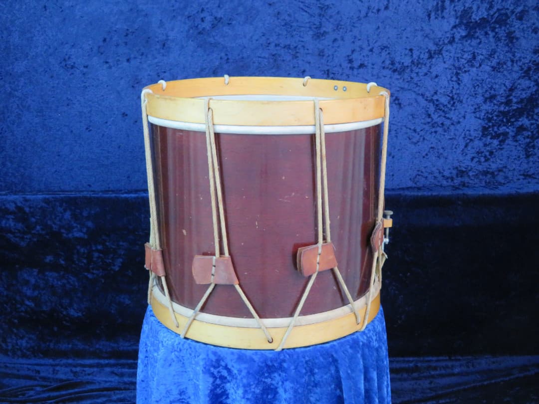 WFL Ludwig Mahogany 12 x 15 Wood Rope Pull Marching Snare Drum 1940's Serial #355