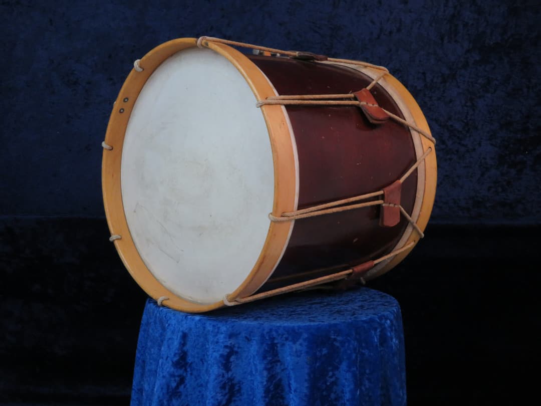 WFL Ludwig Mahogany 12 x 15 Wood Rope Pull Marching Snare Drum 1940's Serial #355