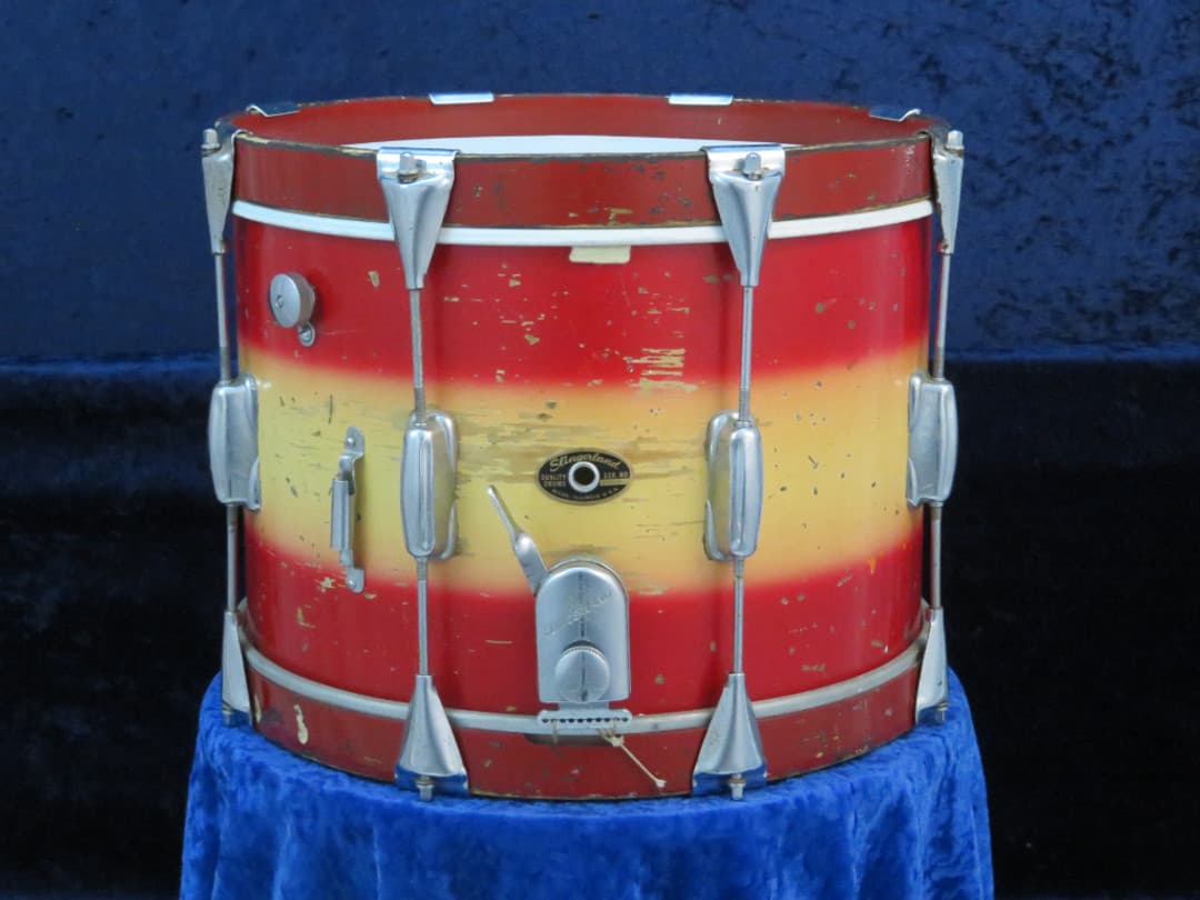 Slingerland 10 x 14 Red and Yellow Duco Wood Hoop Marching Snare Drum 1940's Serial #205987 Slingerland 10 x 14 Red and Yellow Duco Wood Hoop Marching Snare Drum 1940's Serial #205987