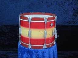 Slingerland 10 x 14 Red and Yellow Duco Wood Hoop Marching Snare Drum 1940's Serial #205987 Slingerland 10 x 14 Red and Yellow Duco Wood Hoop Marching Snare Drum 1940's Serial #205987