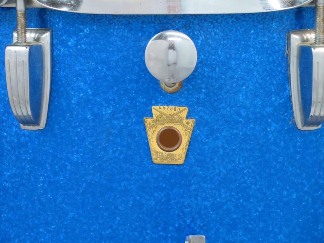 Ludwig Kick 10 x 14 Sparkling Blue Pearl Wood Marching Snare Drum Serial #657880