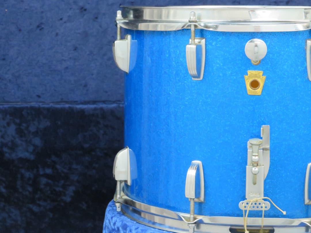 Ludwig Kick 10 x 14 Sparkling Blue Pearl Wood Marching Snare Drum Serial #657880