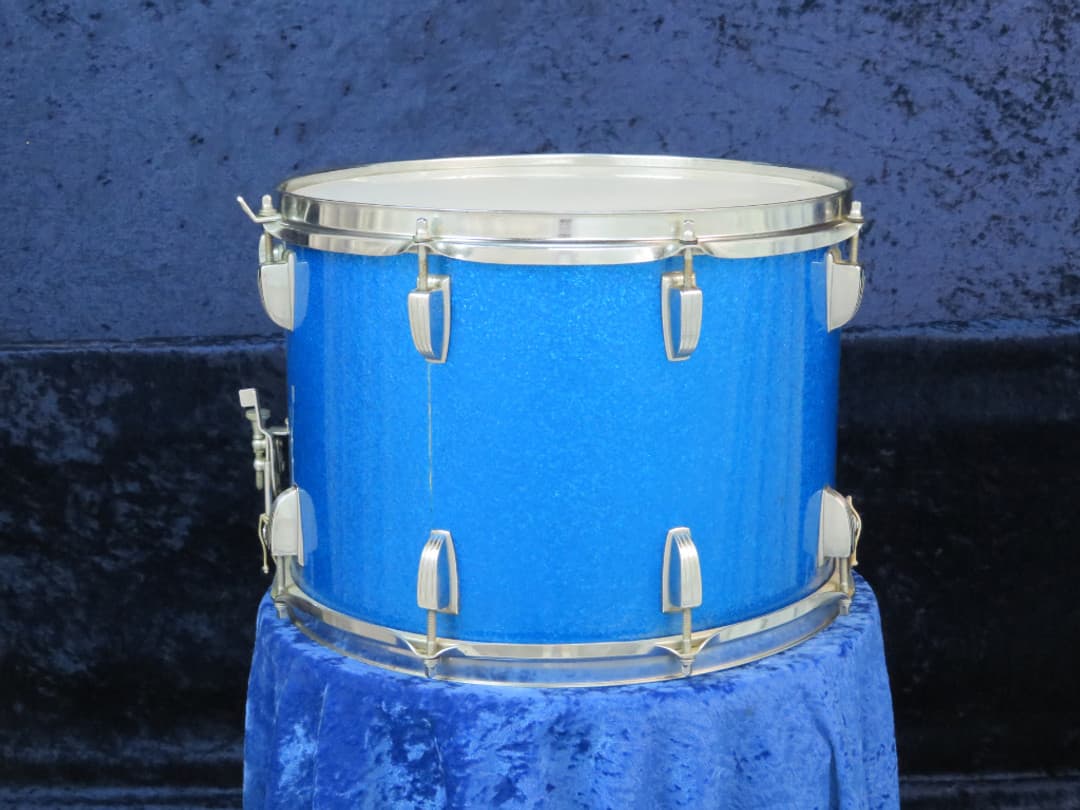 Ludwig Kick 10 x 14 Sparkling Blue Pearl Wood Marching Snare Drum Serial #657880
