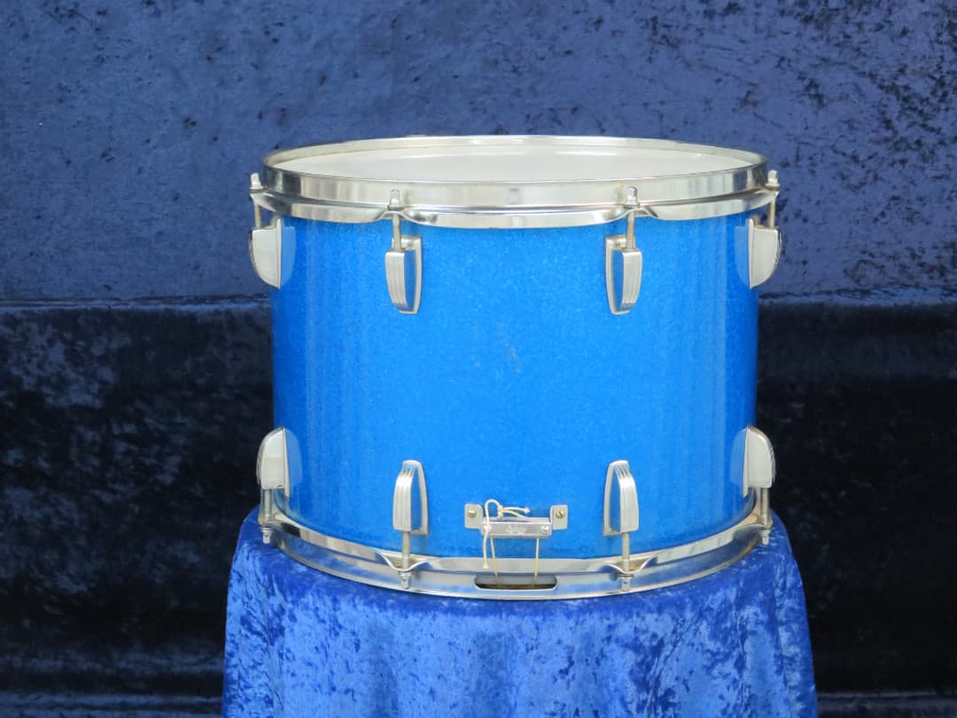Ludwig Kick 10 x 14 Sparkling Blue Pearl Wood Marching Snare Drum Serial #657880