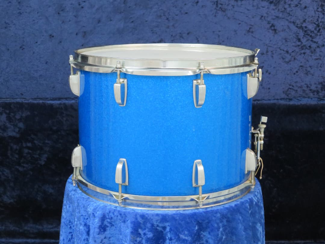 Ludwig Kick 10 x 14 Sparkling Blue Pearl Wood Marching Snare Drum Serial #657880