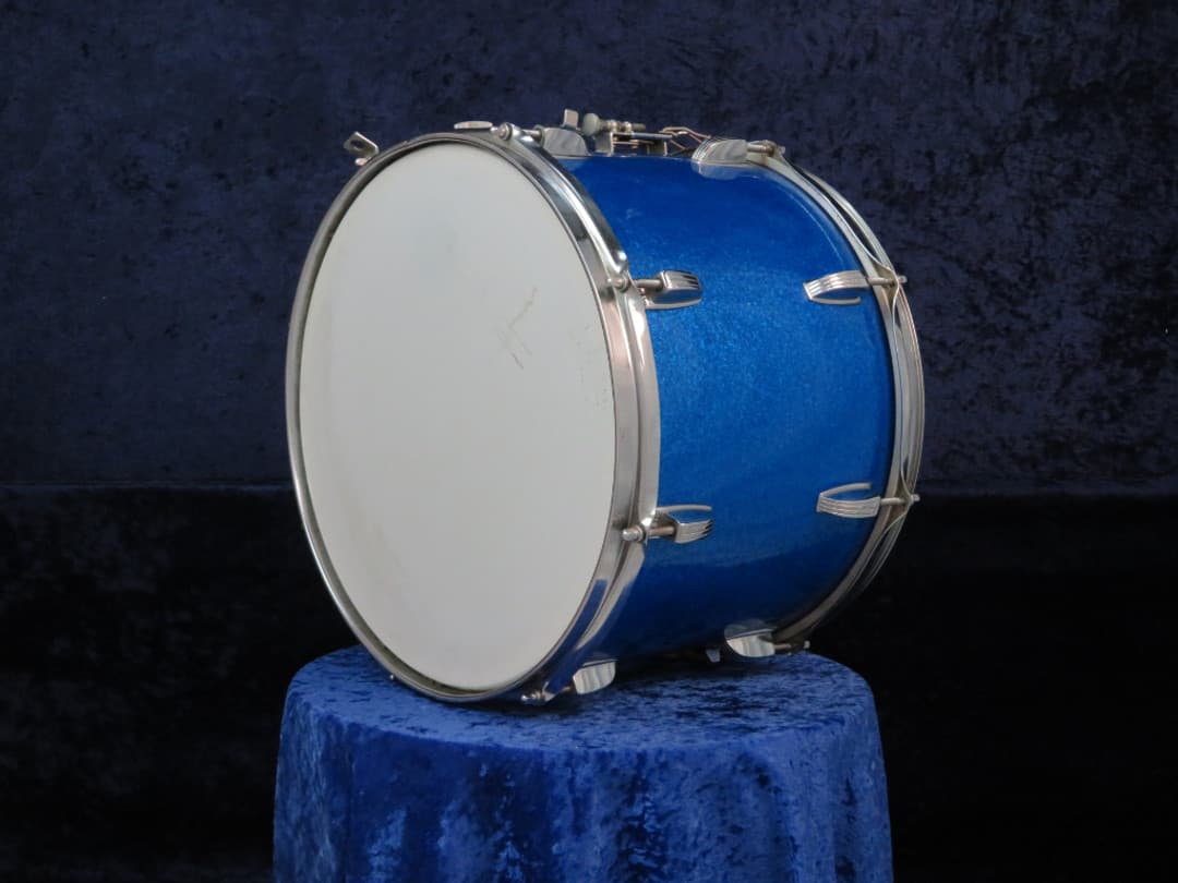 Ludwig Kick 10 x 14 Sparkling Blue Pearl Wood Marching Snare Drum Serial #657880