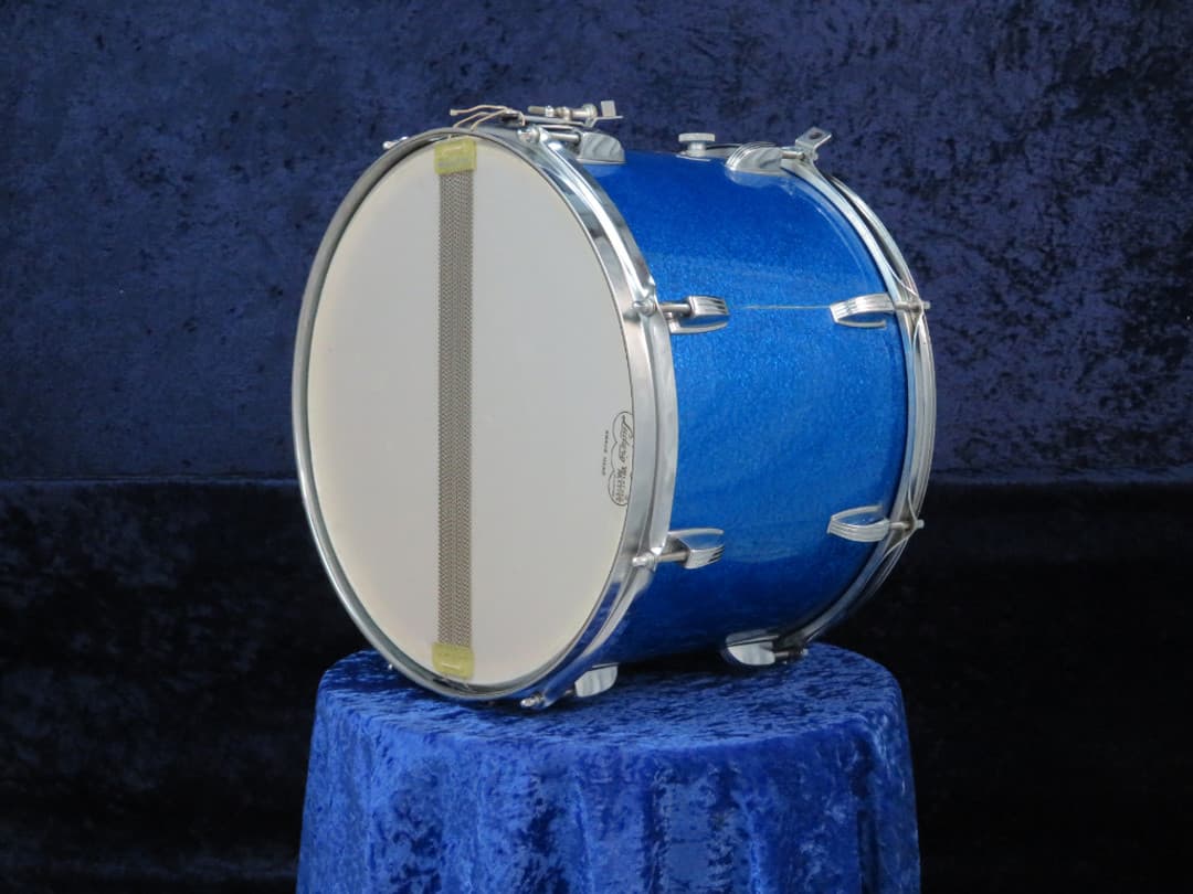 Ludwig Kick 10 x 14 Sparkling Blue Pearl Wood Marching Snare Drum Serial #657880