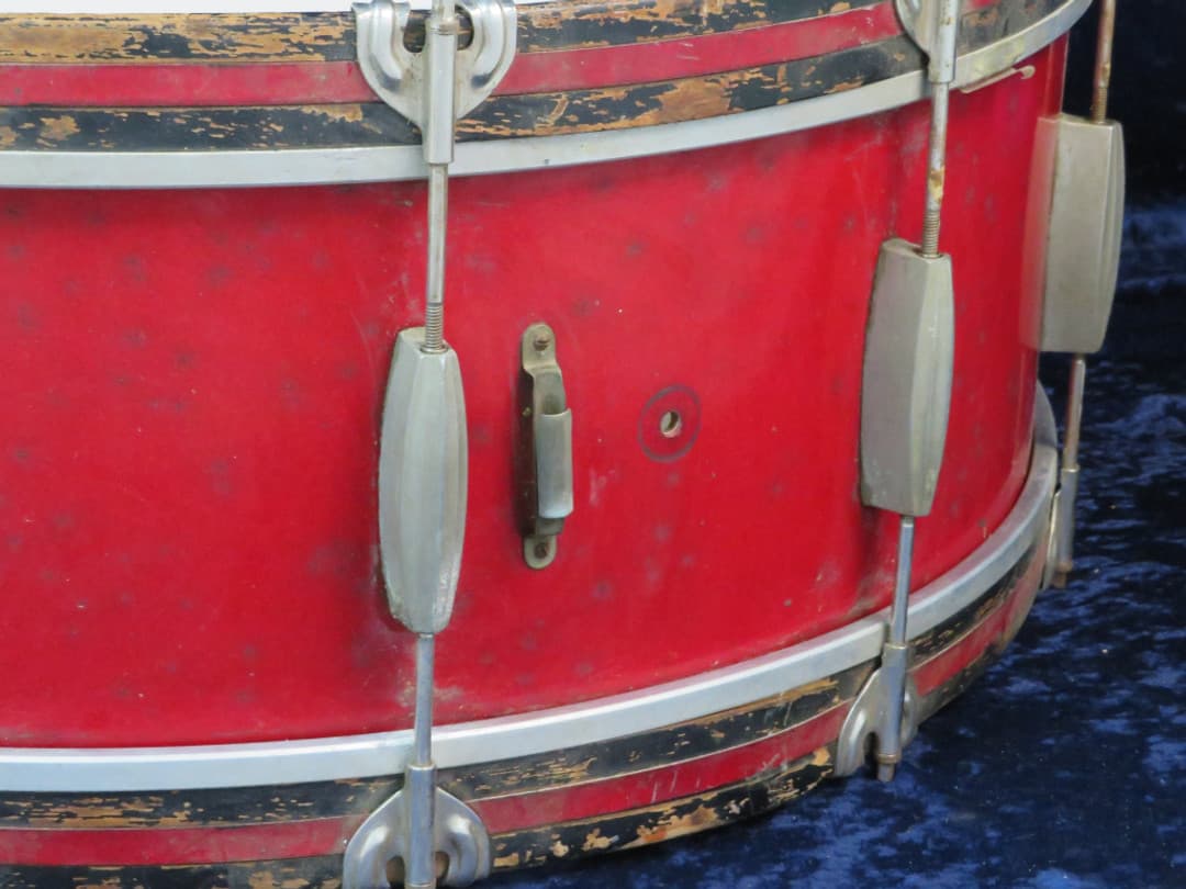 Slingerland Early " Radio King " 8.5 x 28 Sparkling Red Wood Bass Drum Serial #isi9351