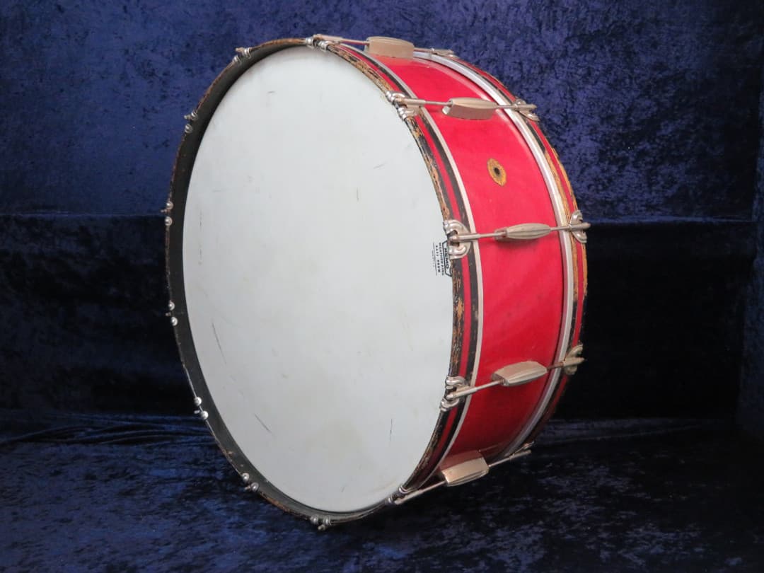 Slingerland Early " Radio King " 8.5 x 28 Sparkling Red Wood Bass Drum Serial #isi9351