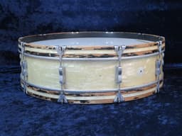 Ludwig Scotch 6 x 28 White Marine Pearl Wood Bass Drum Serial #713808 Ludwig Scotch 6 x 28 White Marine Pearl Wood Bass Drum Serial #713808