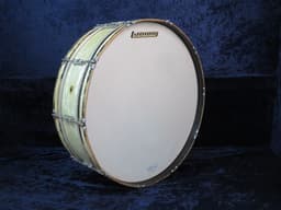 Ludwig Scotch 6 x 28 White Marine Pearl Wood Bass Drum Serial #713808 Ludwig Scotch 6 x 28 White Marine Pearl Wood Bass Drum Serial #713808