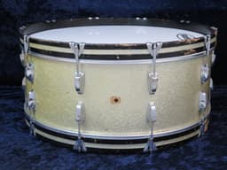 Ludwig 10 x 26 Sparkling Silver Pearl Wood Bass Drum 1965 Serial #606261 Ludwig 10 x 26 Sparkling Silver Pearl Wood Bass Drum 1965 Serial #606261