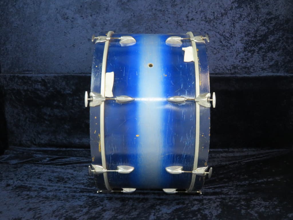 Slingerland 14 x 26 Blue and Silver Duco Wood Bass Drum Serial #isi9347