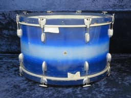 Slingerland 14 x 26 Blue and Silver Duco Wood Bass Drum Serial #isi9347 Slingerland 14 x 26 Blue and Silver Duco Wood Bass Drum Serial #isi9347