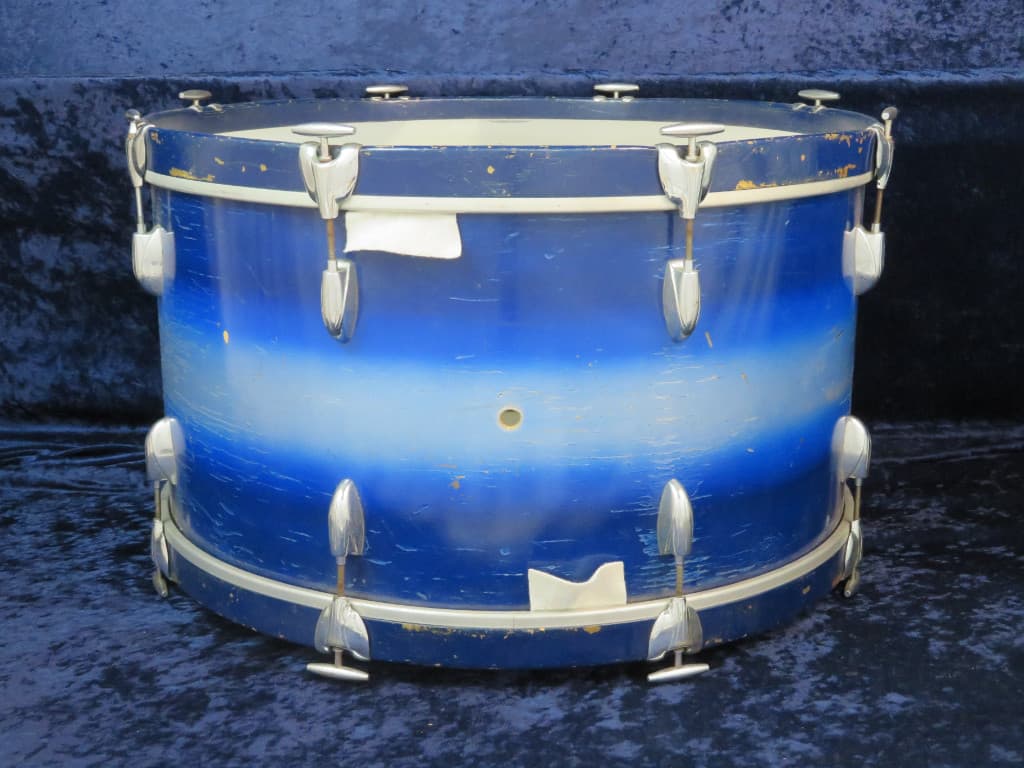 Slingerland 14 x 26 Blue and Silver Duco Wood Bass Drum Serial #isi9347