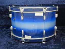 Slingerland 14 x 26 Blue and Silver Duco Wood Bass Drum Serial #isi9347 Slingerland 14 x 26 Blue and Silver Duco Wood Bass Drum Serial #isi9347