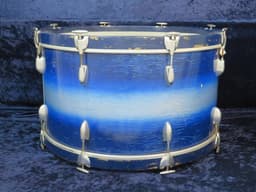 Slingerland 14 x 26 Blue and Silver Duco Wood Bass Drum Serial #isi9347 Slingerland 14 x 26 Blue and Silver Duco Wood Bass Drum Serial #isi9347