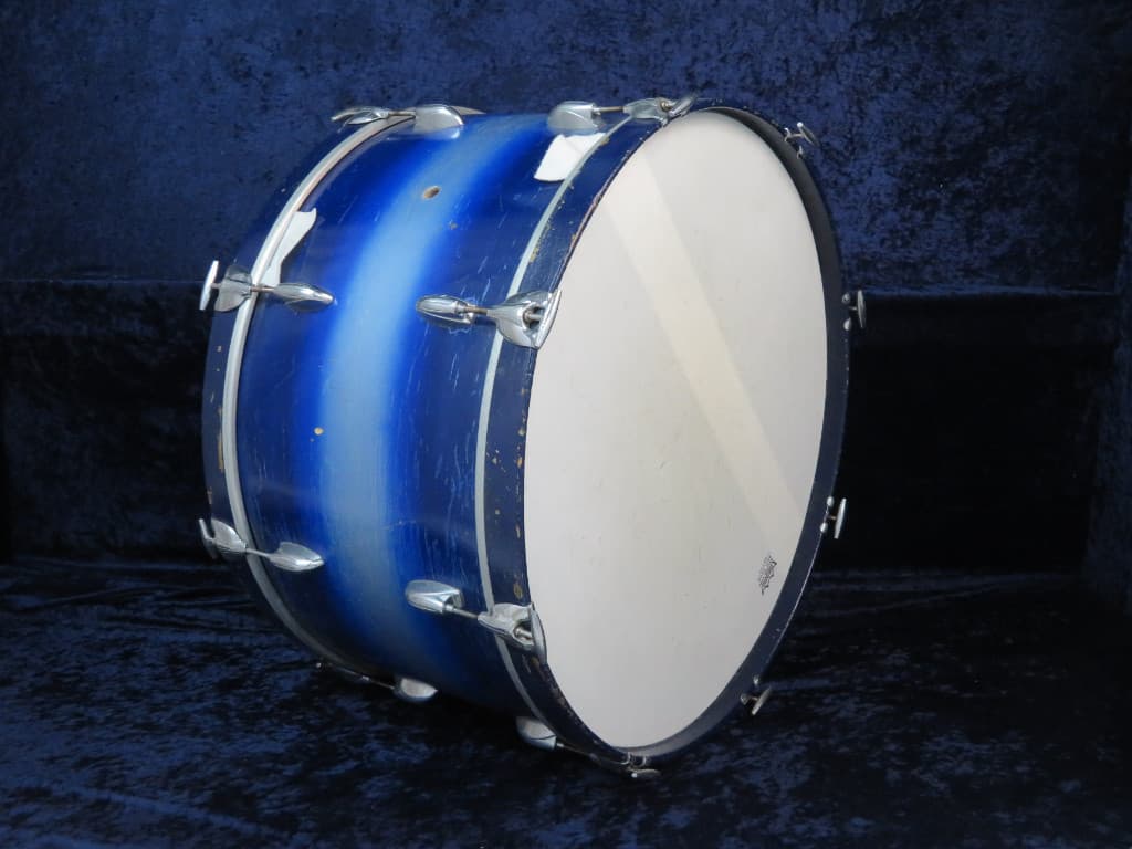 Slingerland 14 x 26 Blue and Silver Duco Wood Bass Drum Serial #isi9347