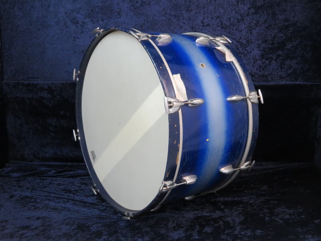 Slingerland 14 x 26 Blue and Silver Duco Wood Bass Drum Serial #isi9347