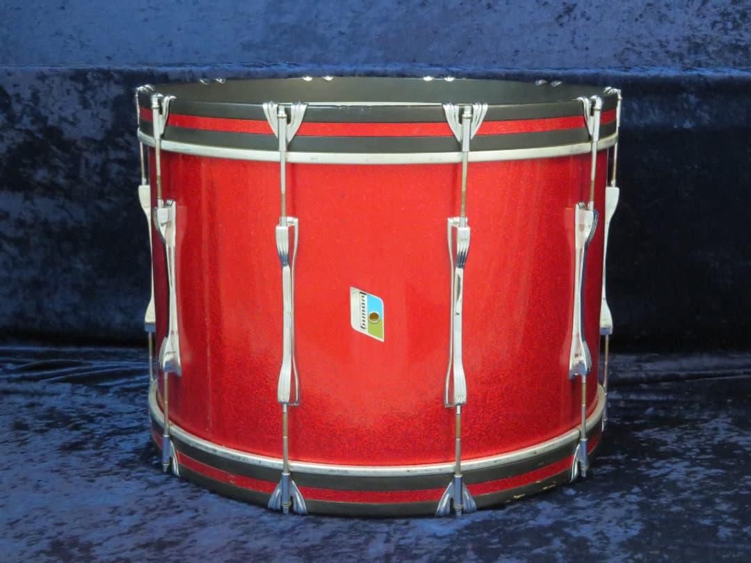 Ludwig 14 x 22 Red Sparkle Pearl Wood Bass Drum Serial #isi9344
